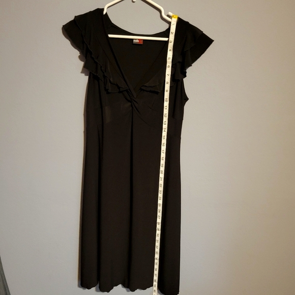 Studio Y Black Ruffle V-Neck & Sleeves Maxi Dress - Picture 4 of 7